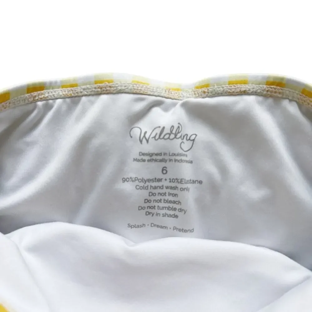 Wildling Yellow Gingham Swimsuit Size 6